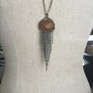 Oxidized sterling silver necklace with Carnelian